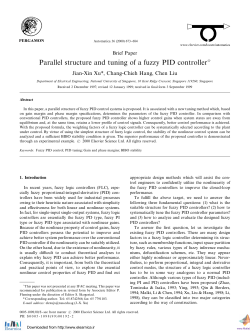 Parallel structure and tuning of a fuzzy PID controller