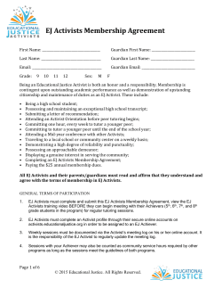 EJ Activists Membership Agreement