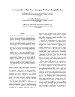 An Exploration of Real-World Analogical Problem Solving in Novices