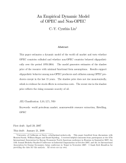 An Empirical Dynamic Model of OPEC and Non-OPEC