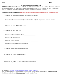 Charles Dickens Webquest
