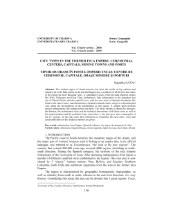 136 CITY TYPES IN THE FORMER INCA EMPIRE: CEREMONIAL