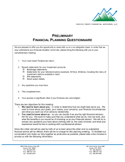 preliminary financial planning questionnaire