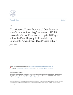 Constitutional Law - Procedural Due Process