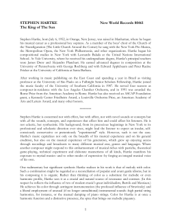 Stephen Hartke, born July 6, 1952, in Orange, New Jersey, was