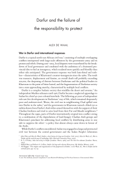 R2P in Darfur - Guillaume Nicaise