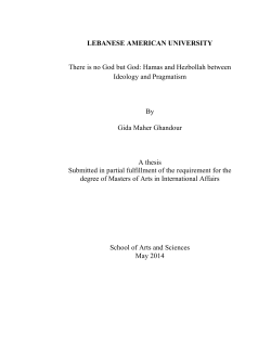 Hamas and Hezbollah between Ideology and Pragmatism By Gida