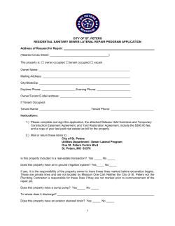 sewer lateral repair program application and hold
