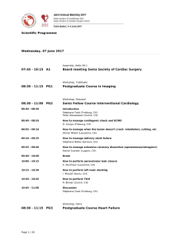 Scientific Programme Wednesday, 07 June 2017 07:45