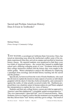 Sacred and Profane American History