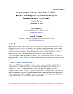 Organizational Culture &ndash; Why Does It Matter?