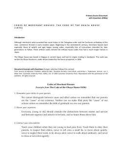 Codes of Merchant Houses - Asia for Educators