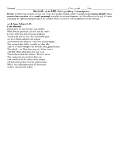 Soliloquys_Macbeth Acts I-III