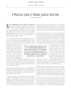 a practical look at federal judicial selection