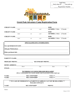 Greek Peak Adventure Camp Registration Form