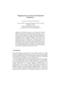 Mapping between Levels in the Metamodel Architecture