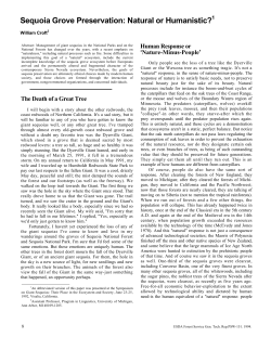 Sequoia Grove Preservation: Natural or Humanistic?1