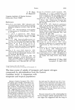 HARRISON, WG The time-course of uptake of inorganic and organic