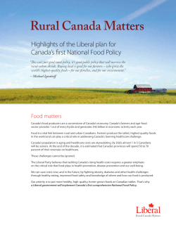 National Food Policy - Liberal Party of Canada