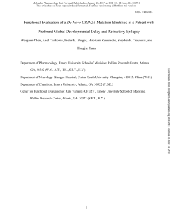 Functional Evaluation of a De Novo GRIN2A Mutation Identified in a
