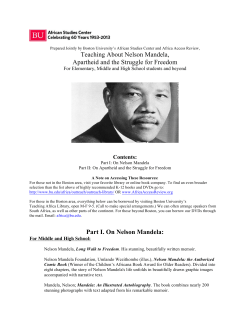 Teaching About Nelson Mandela, Apartheid and
