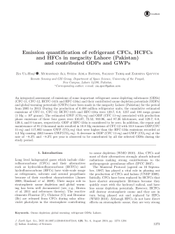 Emission quantification of refrigerant CFCs, HCFCs and HFCs in