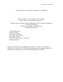 Coping with Positive and Negative Symptoms of Schizophrenia