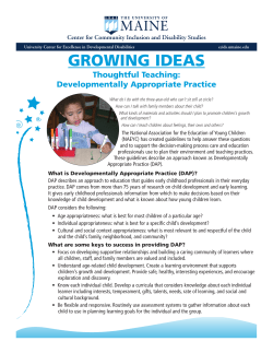 Developmentally Appropriate Practice