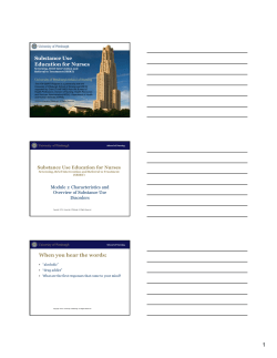 Substance Use Education For Nurses