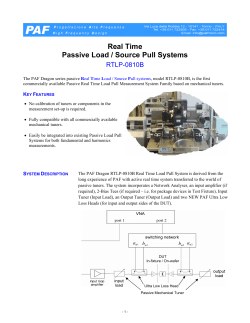 Real Time Passive Load / Source Pull Systems