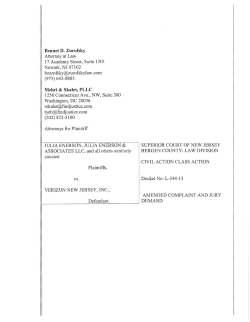 Amended Complaint - Enerson v. Verizon Settlement Website