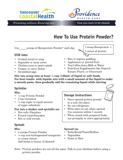 How To Use Protein Powder - Vancouver Coastal Health