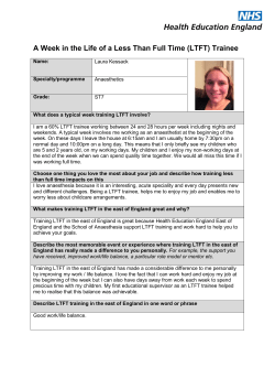 Anaesthetics_A week in the life of an LTFT trainee