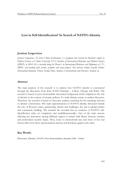 Lost in Self-Identification? In Search of NATO`s Identity