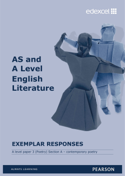 AS and A Level English Literature EXEMPLAR RESPONSES