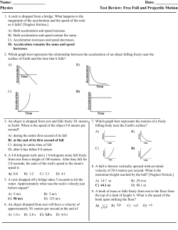 Name: Date: ______ Physics Test Review: Free Fall and Projectile