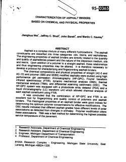 Characterization of asphalt binders based on chemical and