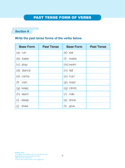 past tense form of verbs - Singapore Asia Publishers