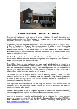 A NEW CENTRE FOR COMMUNITY EQUIPMENT