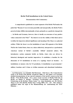 Berlin Wall  - German Missions in the United States