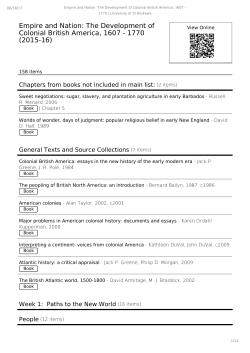Empire and Nation: The Development of Colonial British America
