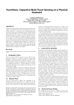 TouchKeys: Capacitive Multi-Touch Sensing on a Physical
