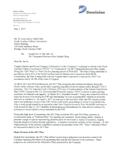 NC IRP Cover Letter