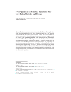 From Quantum Systems to L-Functions: Pair
