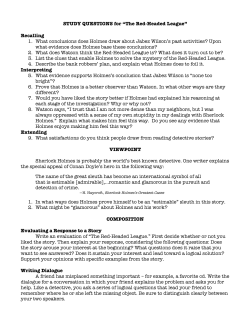 STUDY QUESTIONS for &ldquo;The Red-Headed League&rdquo; Recalling 1