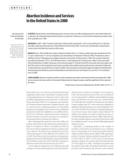 Abortion Incidence and Services In the United States in 2000