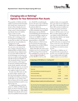 Changing Jobs or Retiring? Options for Your