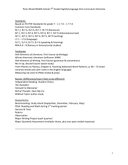 7th Grade English Curriculum Overview