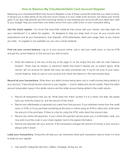 to learn how to balance your checkbook!