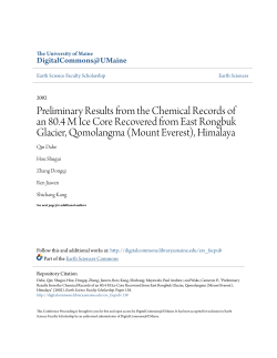Preliminary Results from the Chemical Records of an 80.4 M Ice